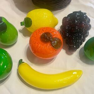 Murano style 7 pc glass fruit set